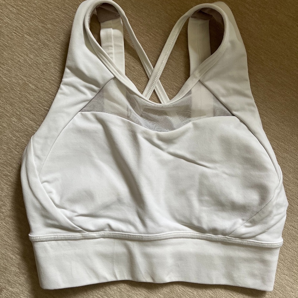 Brand New Never Worn Lululemon White Halter Mesh Sports Bra